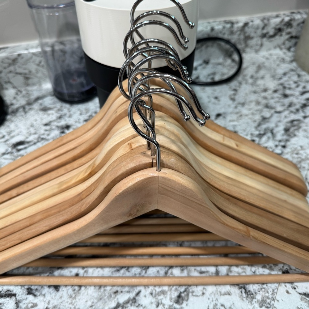 Elegant Wooden Hangers - Natural Finish
